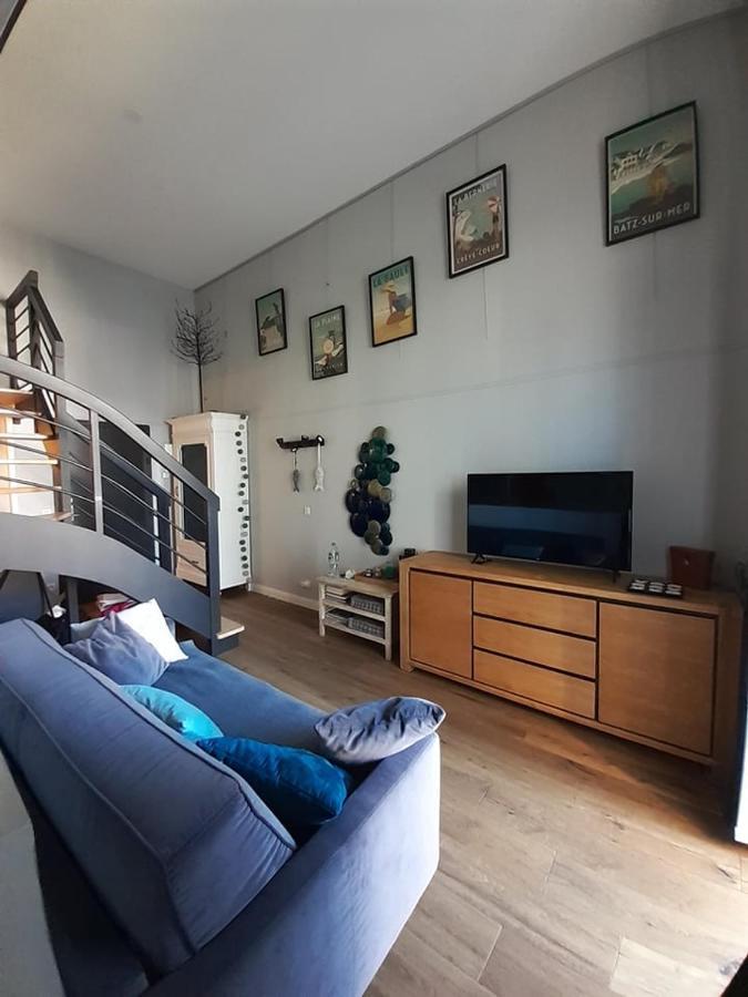 Charmant Studio En Duplex Esprit Loft Avec Balcon Vue Mer, Et Piscine Exterieure Le Croisic Luaran gambar